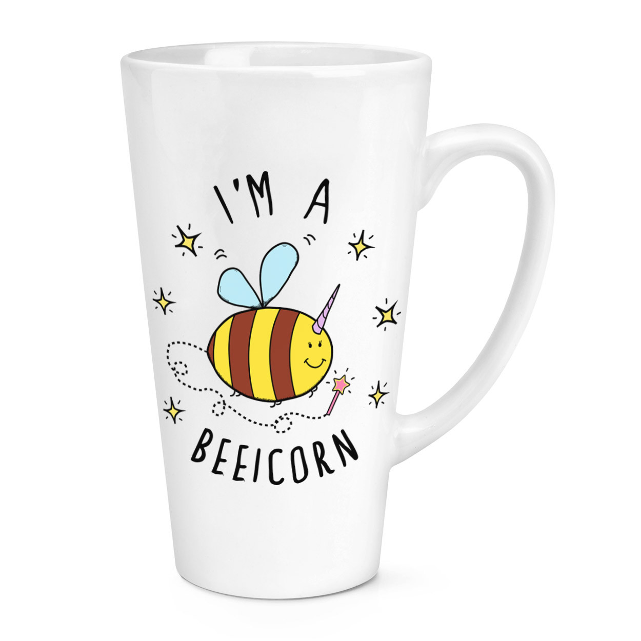 I'm A Beeicorn 17oz Large Latte Mug Cup - Funny Bumble Bee Unicorn