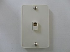 Modular Phone Jack Wall Plate Surface Mount Flush Telephone, 4C6P, WHITE