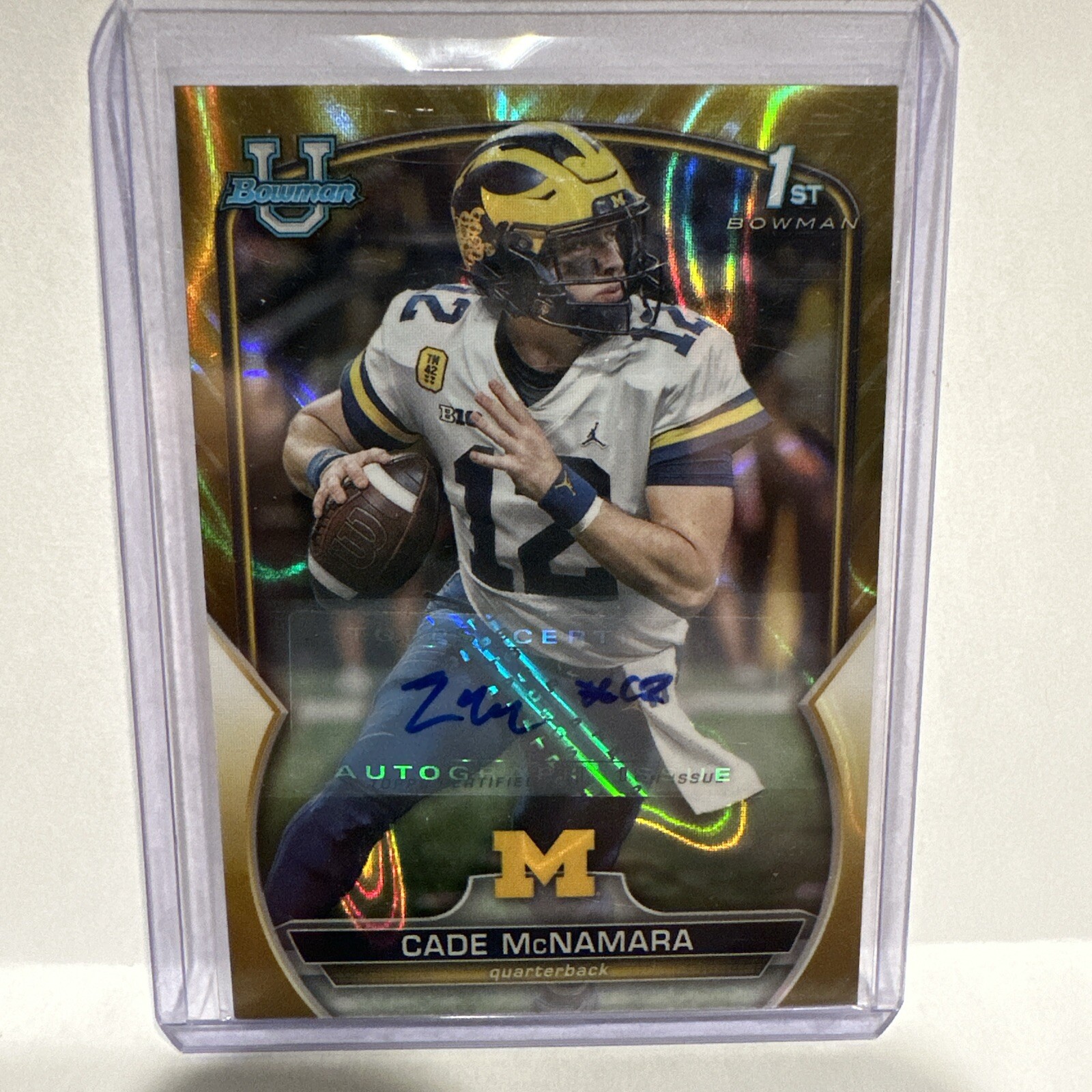 2022 Bowman University Chrome Auto Gold Lava Refractor #99 Cade McNamara /50