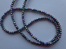 IRIDESCENT PURPLE CRYSTAL BEADS EYEGLASS CHAIN HOLDER  LOBSTER CLASPS