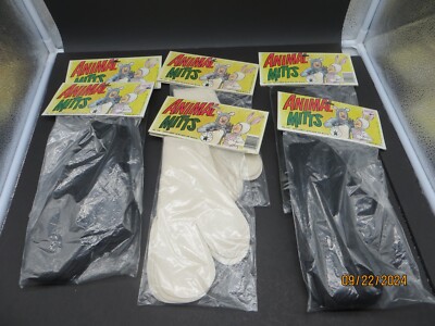 Vintage 1984 Rubies Animal Mitts White & Black Lot of 6 Sealed