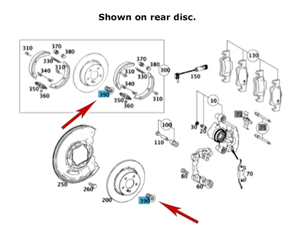 2 X Brake Disc Rotor Torx Head Mounting Set Screw to Hub Flange 2000-15 Mercedes - Image 3 of 3