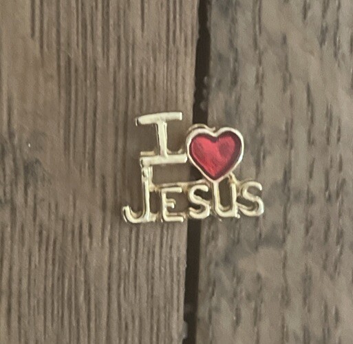I Love Jesus Pin Goldtone