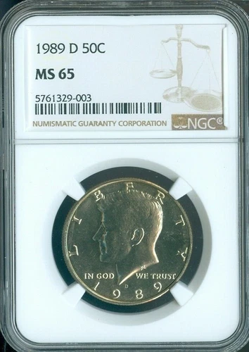1989-D HALF DOLLAR KENNEDY NGC MS-65 QUALITY✔️