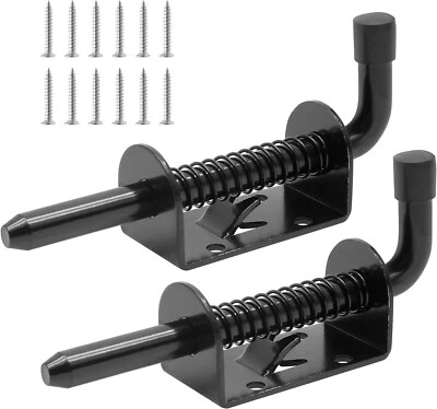 Utility Trailer Gate Spring Loaded Pin Lock Assembly Ramp Door Locking Latch Set - Picture 1 of 8