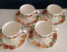 Tazze The Porcellana Con Frutta Pagnossin Treviso Vintage