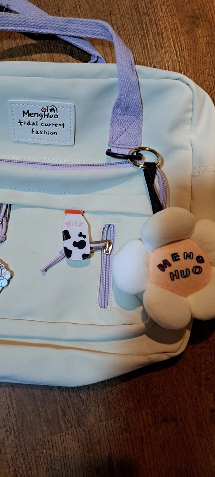 Menghuo Tidal Current Rosa Multi Cremallera Bolso Cartera Almuerzo Escuela Foto 2 de 4