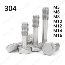 304 Stainless Steel Hexagon Head Screws With Waisted Shank M5 M6 M8 M10 M12 M16