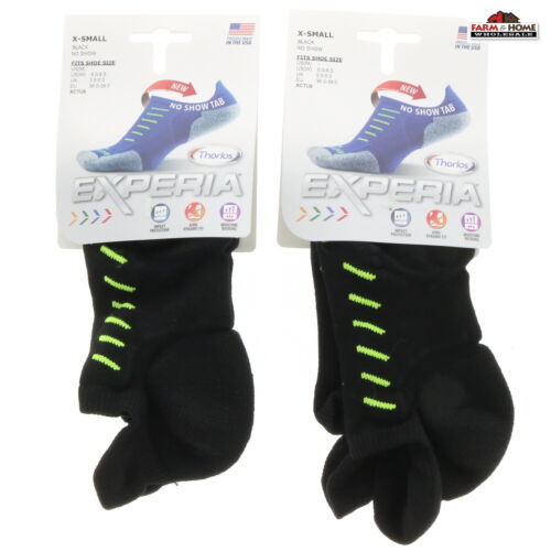 2 Pairs Experia No Show Ankle Running Socks ~ Women's Size XS ~ Black ~ New - Picture 1 of 4