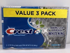 Crest PLUS Fluoride Toothpaste Baking Soda Peroxide WHITENING, 5.7oz, VALUE 3 PK