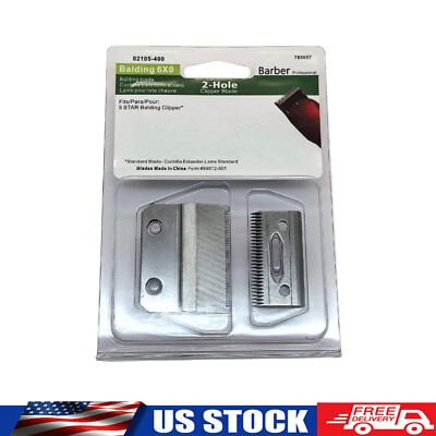 2 Hole Replacement Blade Balding 6X0 Fits Wahl 5 Star Balding Clipper #2105