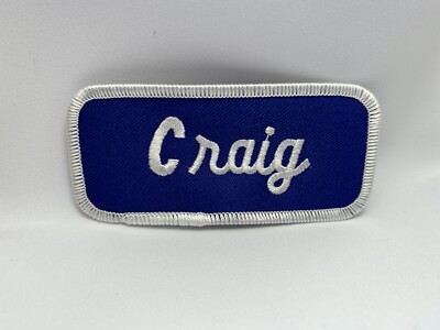CRAIG USED EMBROIDERED VINTAGE SEW ON NAME PATCH TAGS ASSORTED COLORS AVAILABLE