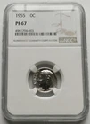 1955 Roosevelt Silver Dime - NGC PF 67, Superb Gem Proof 10C