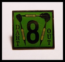 Pin Darts 8 Dart Out Green 501 Game Bullseye Mark Board Game  Lapel Hat New P-1