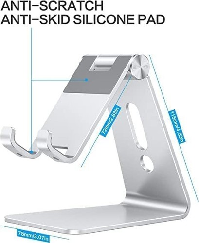 Adjustable Cell Phone StandAluminum Desktop Phone Dock Holder Compatible - Picture 3 of 7