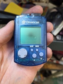 Sega Dreamcast Clear Blue VMU OEM Visual Memory Unit TESTED WORKS PERFECT #M18