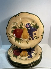 4 Home Trend Decorative Fruit  11" Dinner Plates (China). 1631