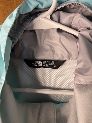 The North Face Jacket Girls XL 18 Blue Gray Dryvent Hooded Waterproof - Picture 9 of 22