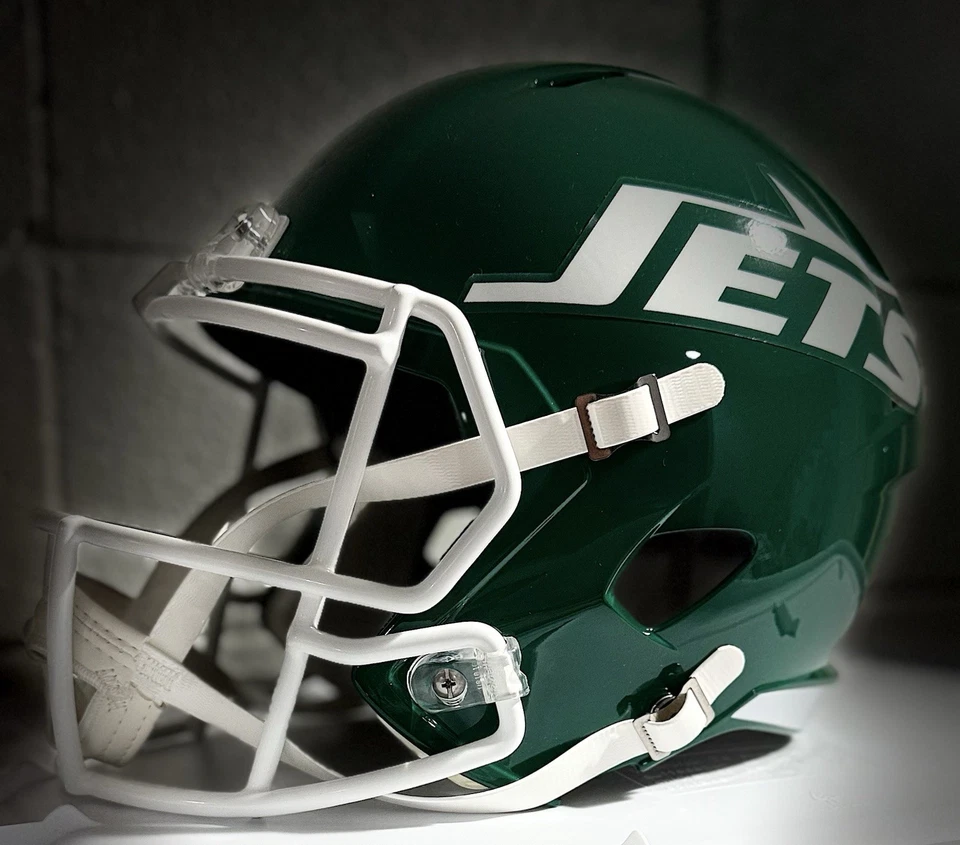 Casco réplica velocidad tamaño completo Wayne Chrebet Auto New York Jets Beckett certificado de autenticidad Foto 2 de 4