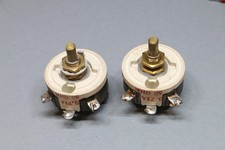 (2) Vintage Ward Leonard Type 25R 50 Ohm 25W Ceramic Rheostats Potentiometers
