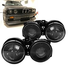 Fadenkreuz Doppel Scheinwerfer Set für BMW 3er E30 09/1987-06/1994 schwarz smoke