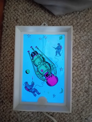 SELTEN VINTAGE RETRO NACHTLICHT DORN PANELUME RAUMSCHIFF & ASTRONAUTEN FUNKTIONIERT GUT