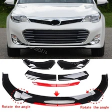 Black+Red Car Front Bumper Lower Lip Spoiler Splitter Body Kit For Toyota Avalon
