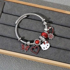 NEW Hello Kitty Anime Sanrio Charm Bracelet Hello Kitty Red Bracelet Cute gift
