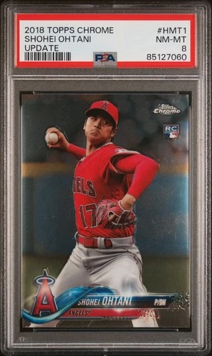 2018 TOPPS CHROME UPDATE #HMT1 SHOHEI OHTANI ROOKIE RC PSA 8