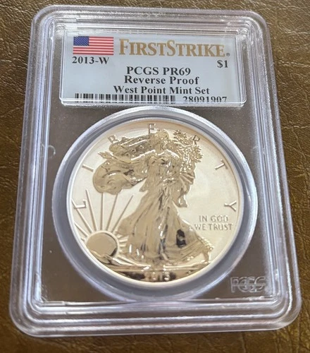 2013-W AMERICAN SILVER EAGLE Reverse Proof PR69 PCGS  First strike !