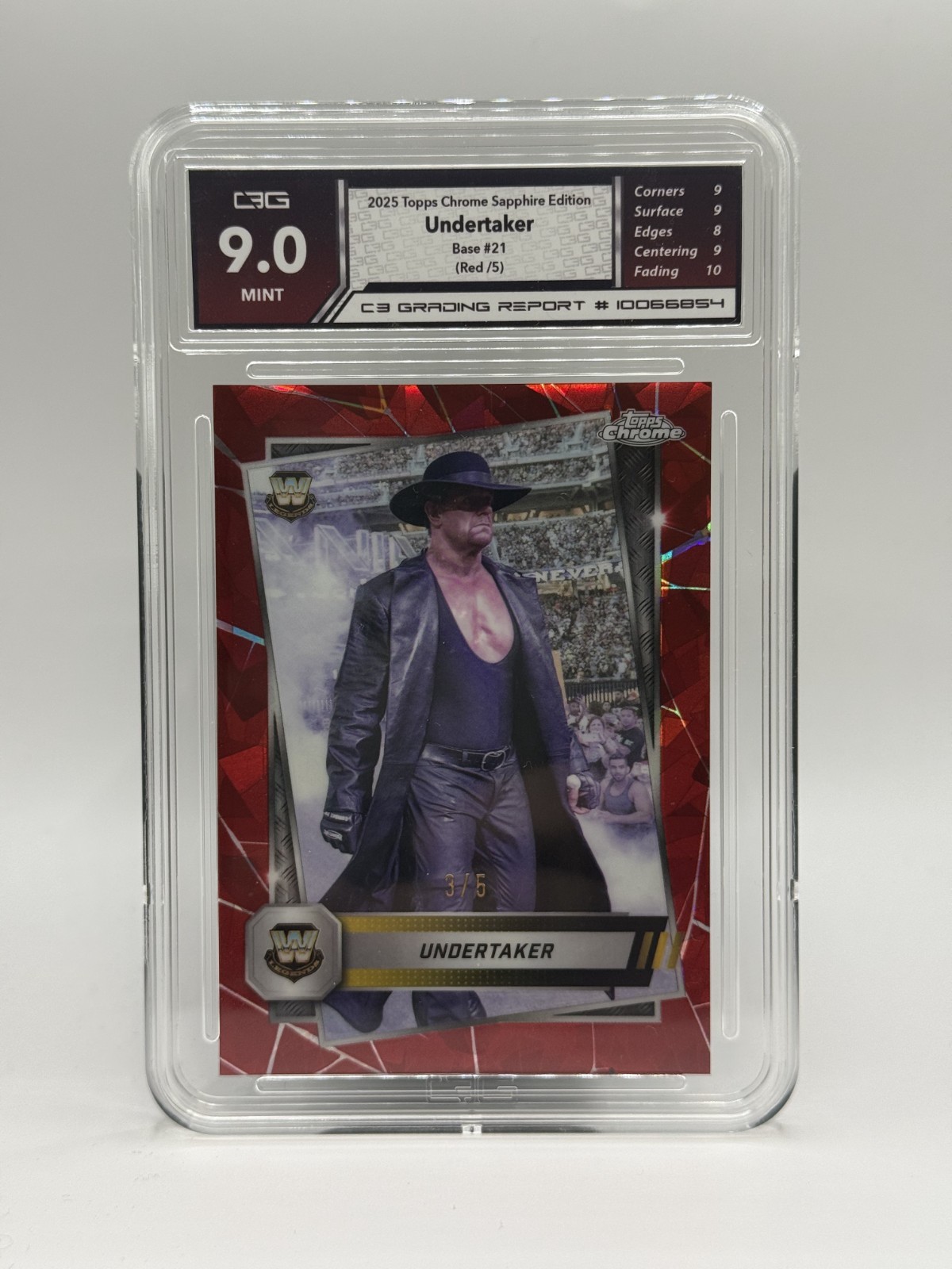 2025 Topps Chrome Undertaker Red Refractor /5 C3 Grading 9 #21
