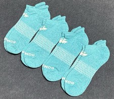 Bombas 4-Pack Unisex Teal Ankle Socks Large NWT