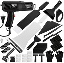 Kit Vinilo Coche 48 Piezas con Pistola Calor y Herramientas para Ventanas, Nuevo