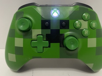 Xbox One Wireless Controller OEM Minecraft Creeper Tested Works No Battery Cover
