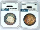 1879-O and 1880-O Semi Key Date Morgan Pair Ch / Gem BU Album Toned