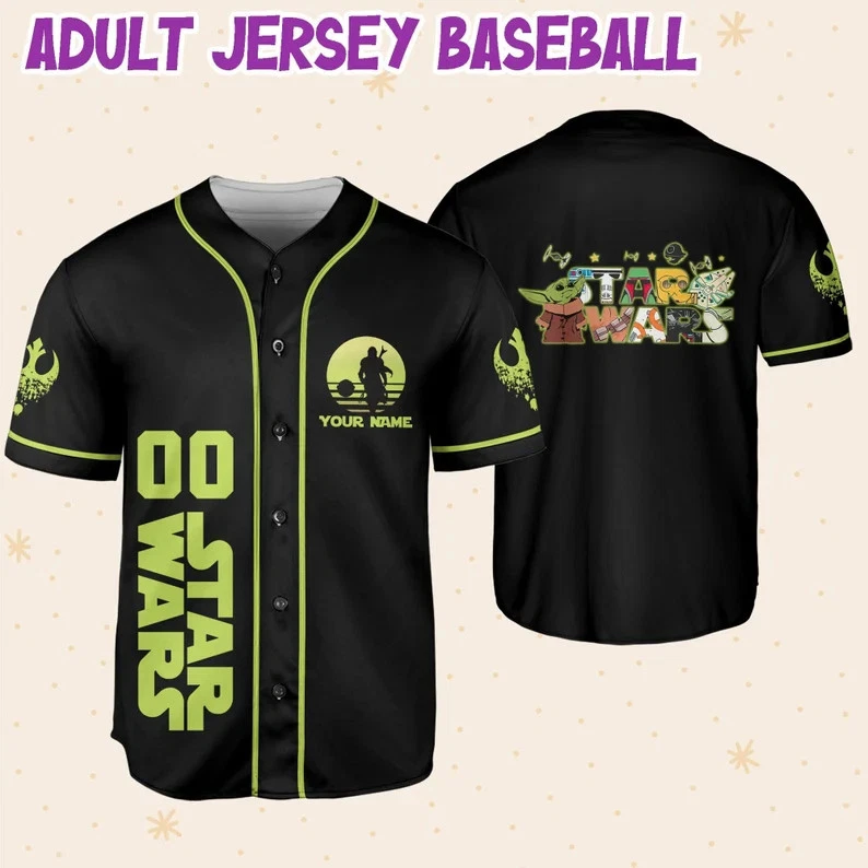 Personalize Star War Cute Custom Adult Baseball Jersey