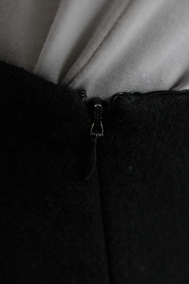 Ralph Lauren Collection Mujer Espalda Cremallera Hasta la Rodilla Falda Tejida Negra Talla 10 Foto 4 de 4