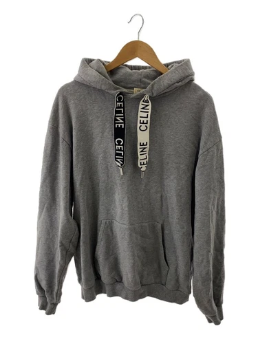 Maglione Felpa con cappuccio XL Cotone GRIGIO logo CELINE