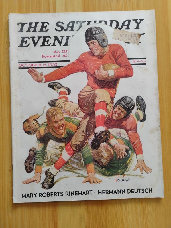 SATURDAY EVENING POST October 15 1932 J.F. Kernan Football Cover 