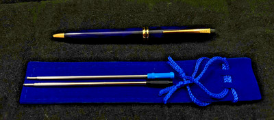 CROSS RADIANCE DARK BLUE-PURPLE with BLACK MARBLE SWIRLS BALLPOINT PEN #822-2