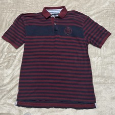 Vintage Tommy Hilfiger polo shirt short-sleeve navy and maroon 2XL