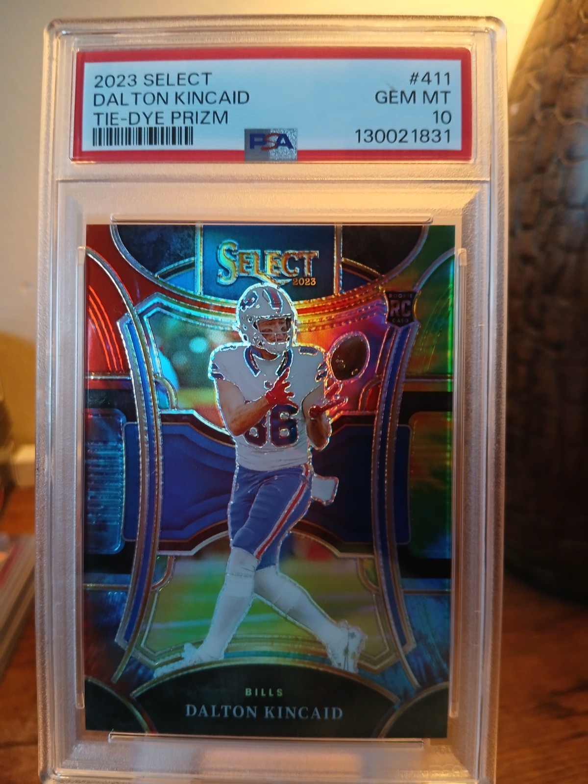 2023 Panini Select - Suite Level Dalton Kincaid #411 Tie-Dye Prizm /25 PSA 10