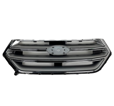 OEM 2015-2018 Ford Edge Front Upper Grille Silver & Chrome w/o cam
