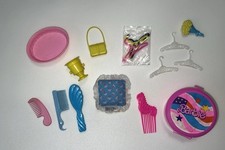 Vintage 1980s Barbie Misc Brand Accessories, Storage Case, Brush, Combs, Etc
