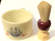 Vintage Old Spice Shaving Mug - Shulton No. 26 with Handle / Blue Ship Brush