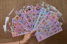 4 Sets (~100) Holographic Labubu Sticker Sheets, 18 Set, Laptop sticker, Journal