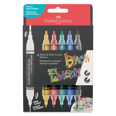 Faber-Castell Black Edition Shake and Paint Twin Acrylic Marker - Classic Colors