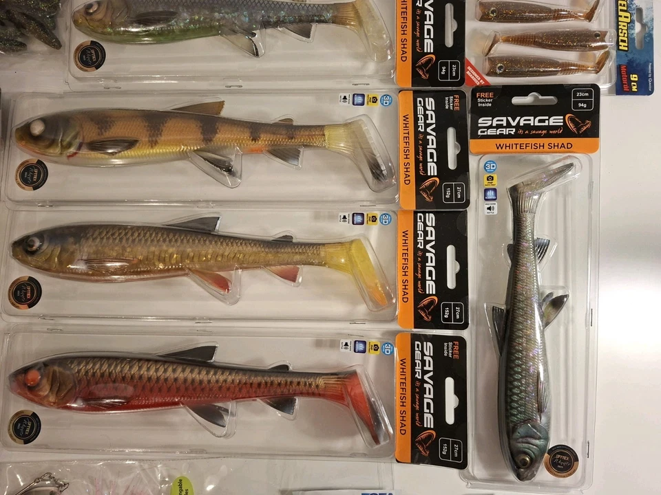 Mega Gummifisch Konvolut Spinnerbait Jigheads Bigbaits Savage Gear 16-27cm Angel - Bild 3 von 4