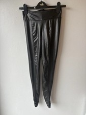 Womens size 6 black leather look leggings from boux avenue