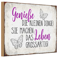 Holzschild Spruch 30X20Cm GenießE Kleine Dinge Das Leben